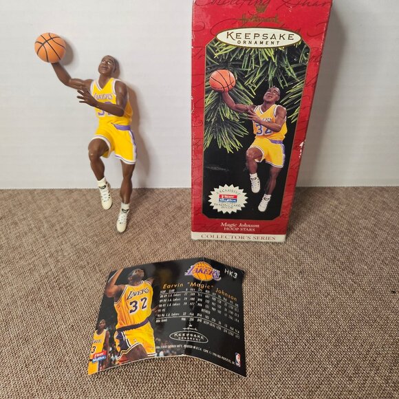 Hallmark Keepsake 1997 Magic Johnson Hoop Stars LA Lakers Collector Series Ornam - Picture 1 of 10
